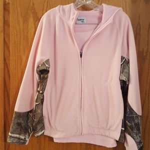 Pink Camo Zip-up Hoodie Jacket